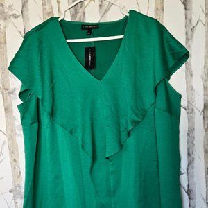 Lane Bryant V Neck Blouse Kelly Green 18